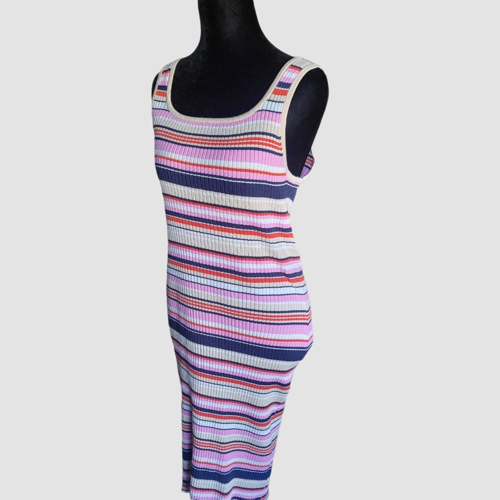 Y2K Striped Tank Top Dress Body Con